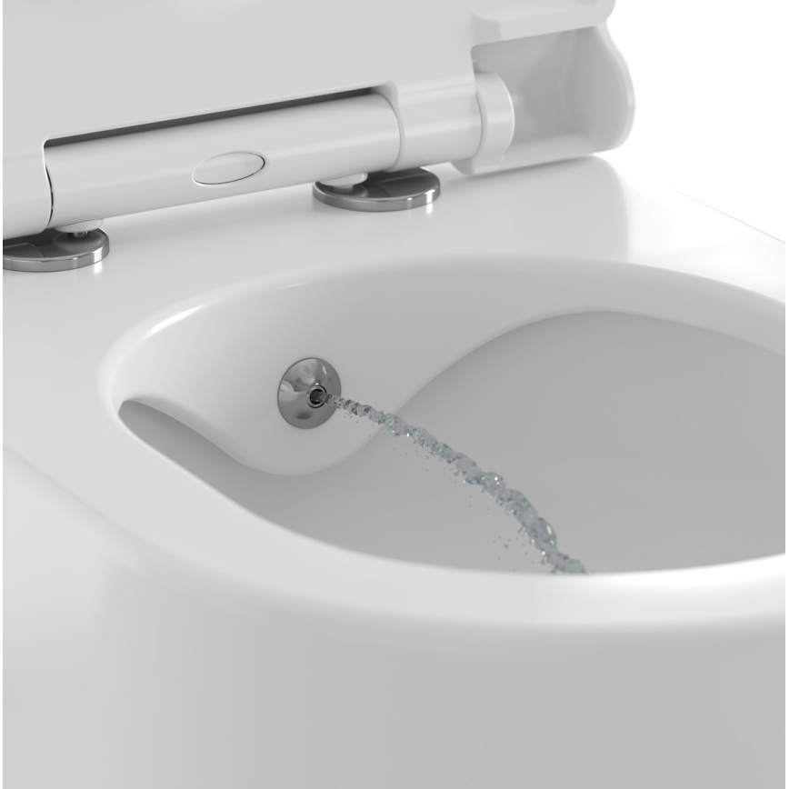 Ravak X01912 - Wall-hung toilet with CHROME bidet nozzle, ceramic/white