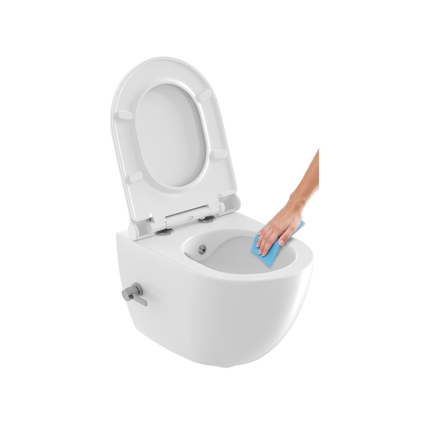 Ravak X01912 - Wall-hung toilet with CHROME bidet nozzle, ceramic/white