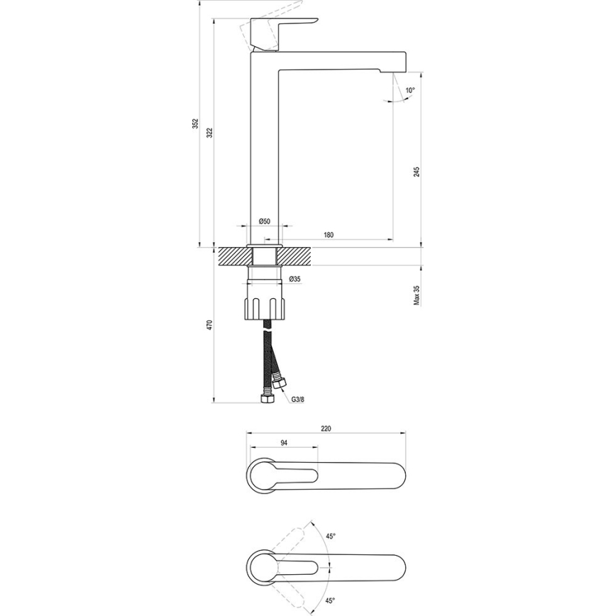 Ravak X070114 - PURI 32.2 cm Basin Mixer, Polished Chrome