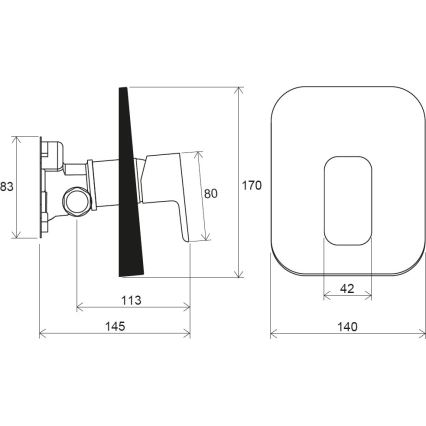 Ravak X070137 - R-BOX concealed shower mixer, polished chrome