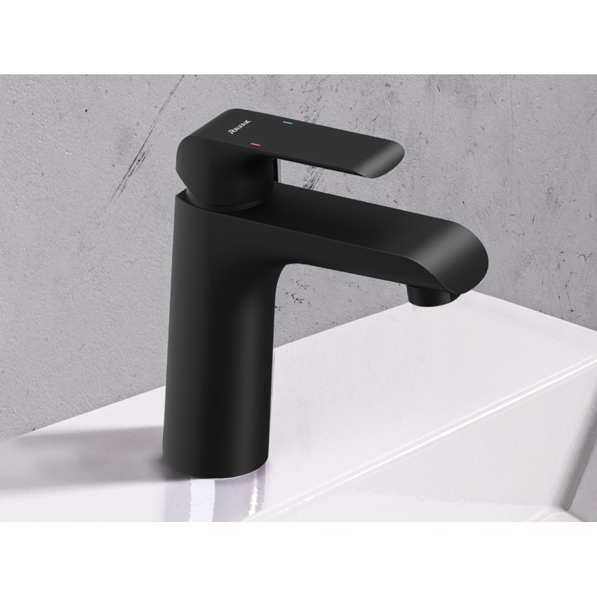 Ravak X070173 - Washbasin mixer FLAT 15,1 cm matte black