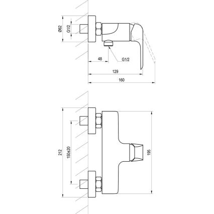 Ravak X070177 - FLAT Matte Black Shower Mixer