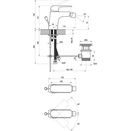 Ravak X070178 - FLAT Bidet Mixer, Matte Black