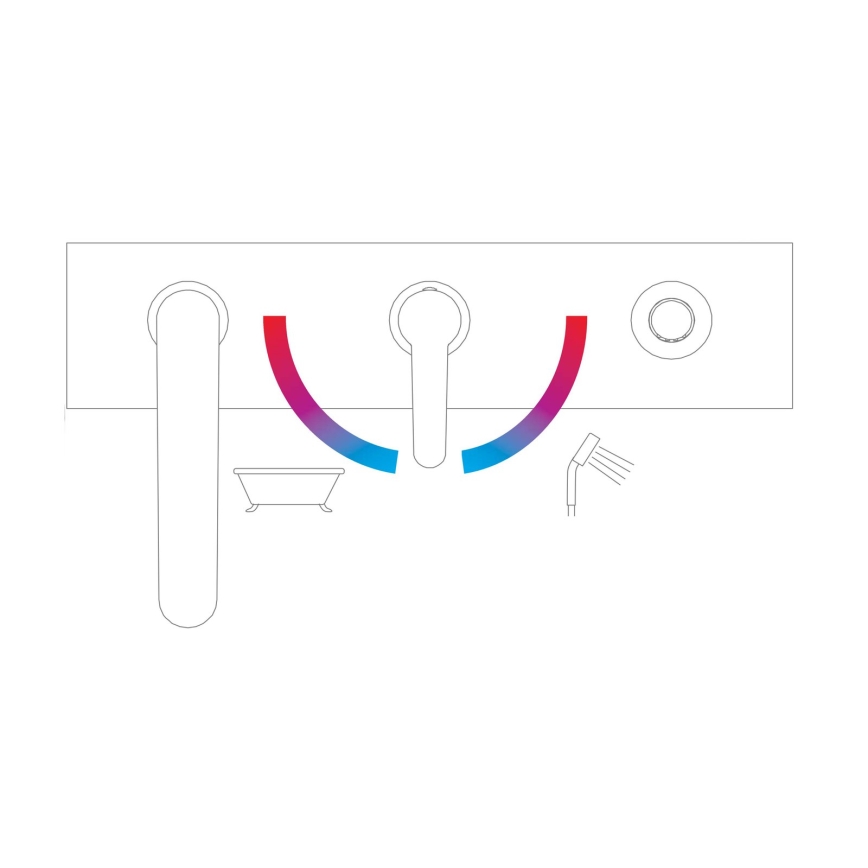 Ravak X070186 - PURI 3-hole bathtub faucet, black