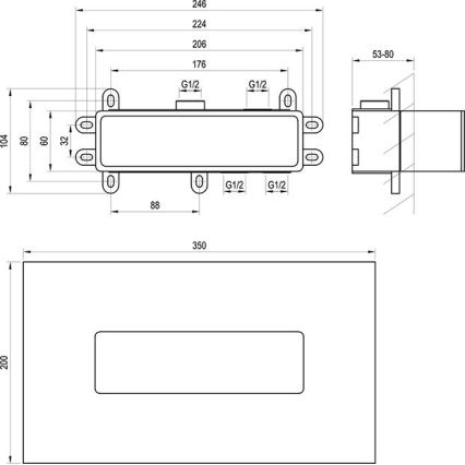 Ravak X070233 - Rough-in body for R-BOX concealed mixers 10.4 x 24.6 cm