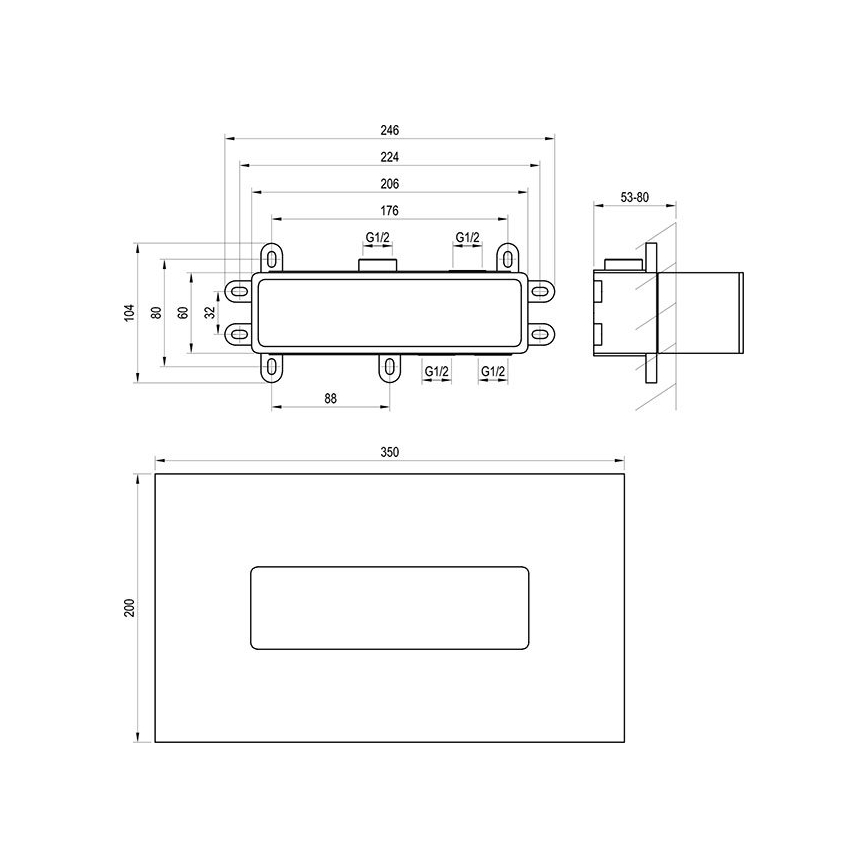 Ravak X070233 - Rough-in body for R-BOX concealed mixers 10.4 x 24.6 cm