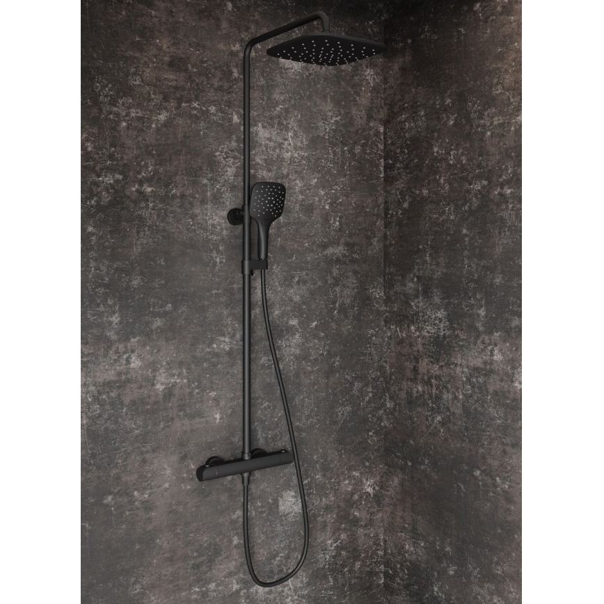 Ravak X070443 - FLAT thermostatic shower set, matte black