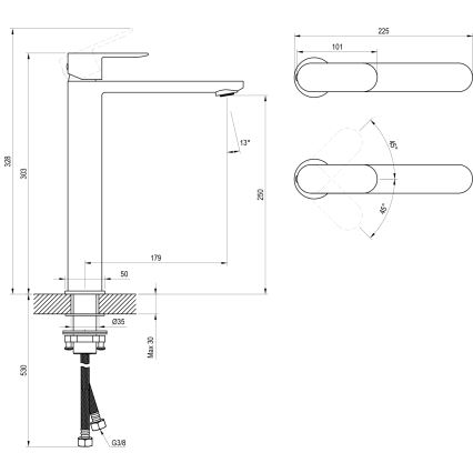 Ravak X070447 - CHROME Basin Mixer 30.3 cm Polished Chrome