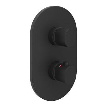 Ravak X070467 - CHROME Black thermostatic shower mixer for concealed installation