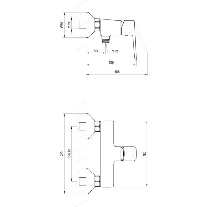 Ravak X070474 - LIFE Shower Mixer, Polished Chrome