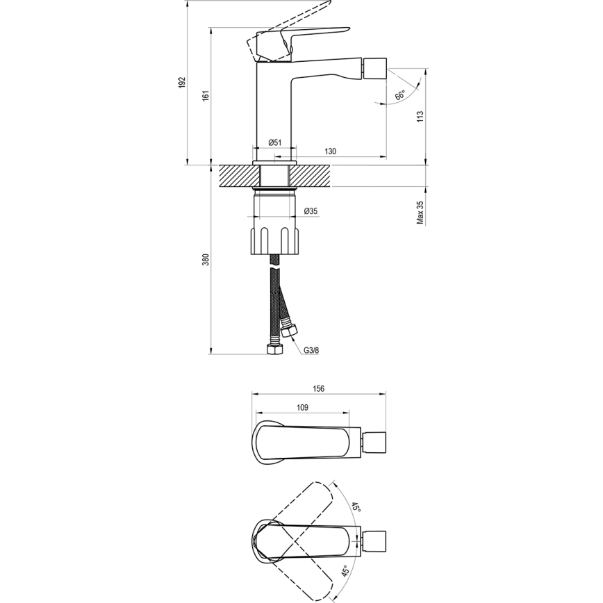 Ravak X070475 - LIFE bidet mixer, polished chrome