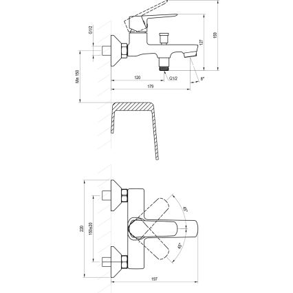 Ravak X070479 - LIFE bathtub mixer, black