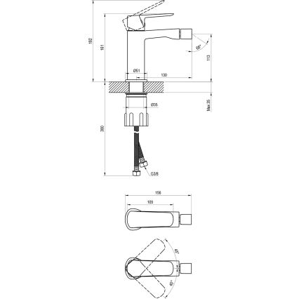 Ravak X070481 - LIFE Bidet Mixer, Black