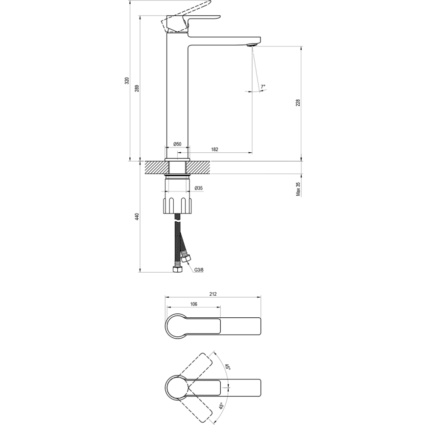 Ravak X070484 - SOLAR 29 cm Washbasin Faucet, Polished Chrome