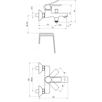 Ravak X070491 - SOLAR Bath Mixer, Black