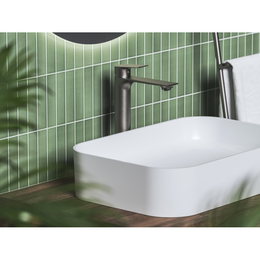 Ravak X070653 - PLAN 30 cm Basin Mixer, Brushed Graphite