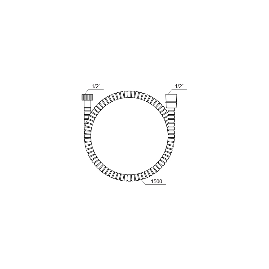 Ravak X07P006 - 150 cm Shower Hose, Polished Chrome