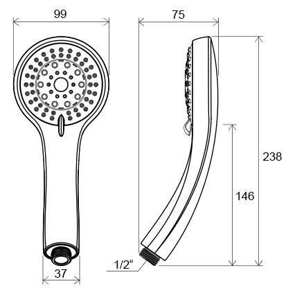 Ravak X07P008 - Hand shower in polished chrome finish