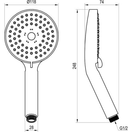 Ravak X07P009 - FLAT Hand Shower, Polished Chrome