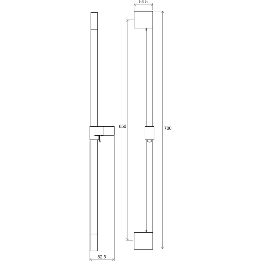 Ravak X07P013 - Shower rail 70 cm, polished chrome