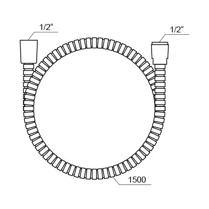 Ravak X07P065 - 150 cm plastic shower hose, polished chrome