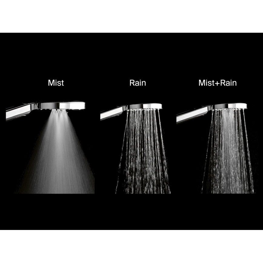 Ravak X07P233 - FLAT Push-Button Hand Shower, Polished Chrome