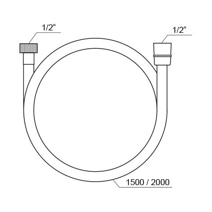 Ravak X07P337 - 200 cm Plastic Shower Hose, Polished Chrome