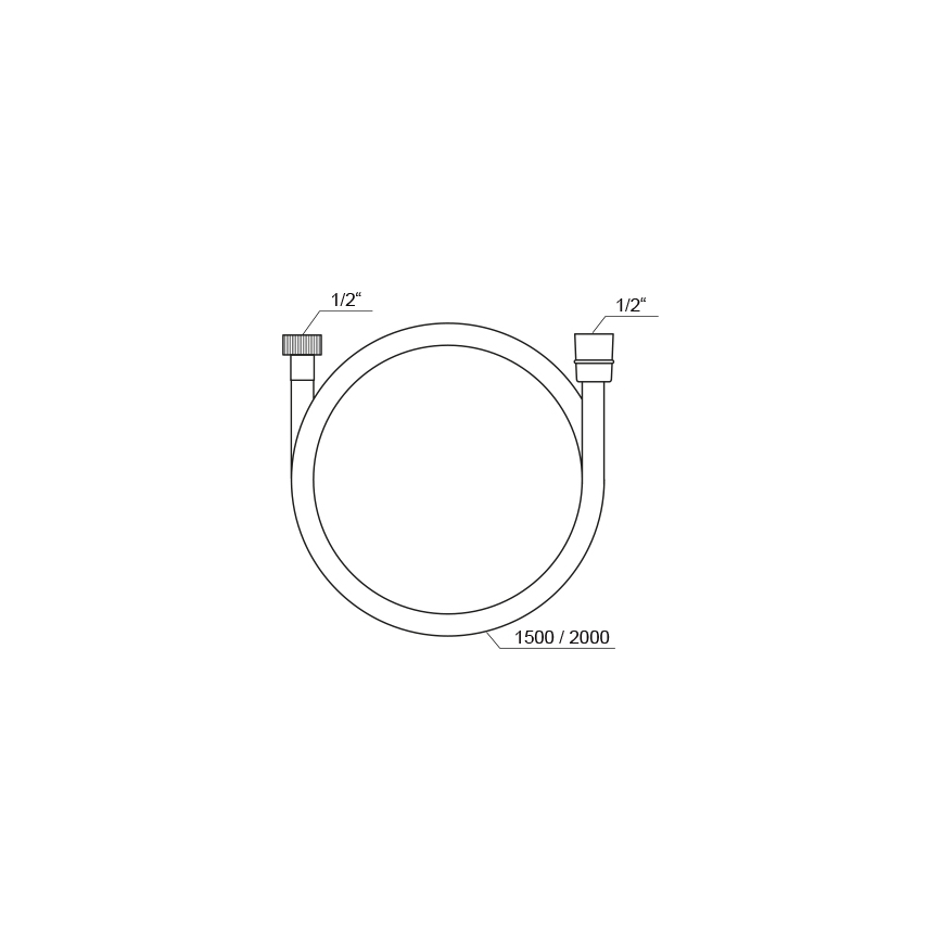 Ravak X07P337 - 200 cm Plastic Shower Hose, Polished Chrome