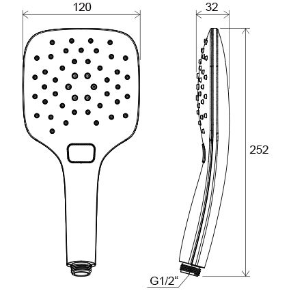 Ravak X07P348 - Polished Chrome Hand Shower with Push Button