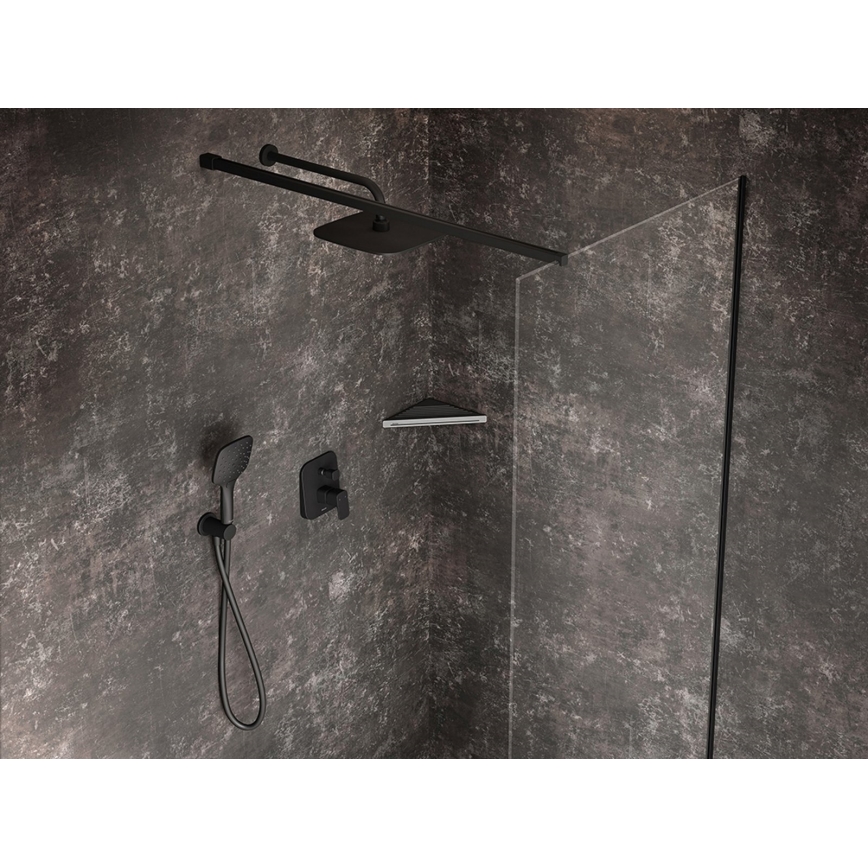 Ravak X07P572 - Black shower bracket with outlet 7,8x6 cm