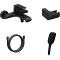 Ravak X07S114 - FLAT Bathtub Set with Matte Black Mixer Tap