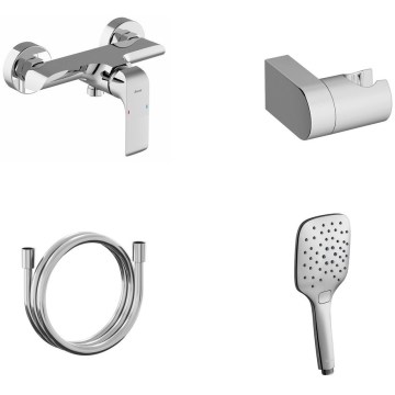 Ravak X07S115 - Shower set with FLAT mixer tap, polished chrome