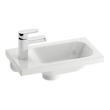 Ravak XJGL1100000 - CHROME wall-hung basin 40 x 22 cm cast marble/white