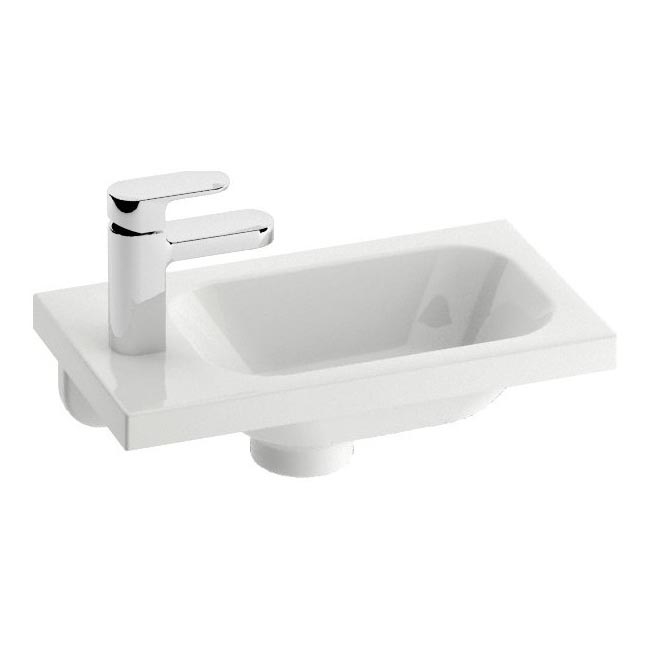 Ravak XJGL1100000 - CHROME wall-hung basin 40 x 22 cm cast marble/white