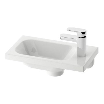 Ravak XJGP1100000 - CHROME wall-hung basin 40x22 cm cast marble/white
