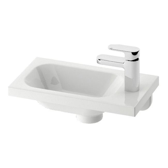 Ravak XJGP1100000 - CHROME wall-hung basin 40x22 cm cast marble/white