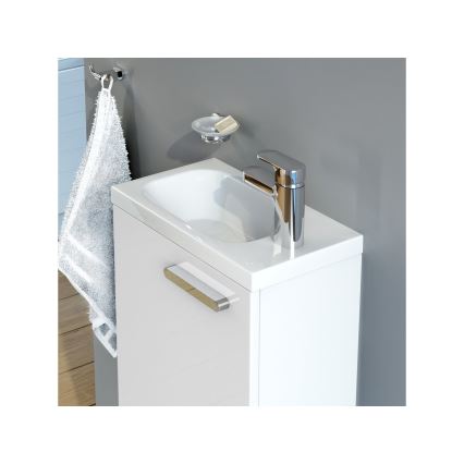 Ravak XJGP1100000 - CHROME wall-hung basin 40x22 cm cast marble/white