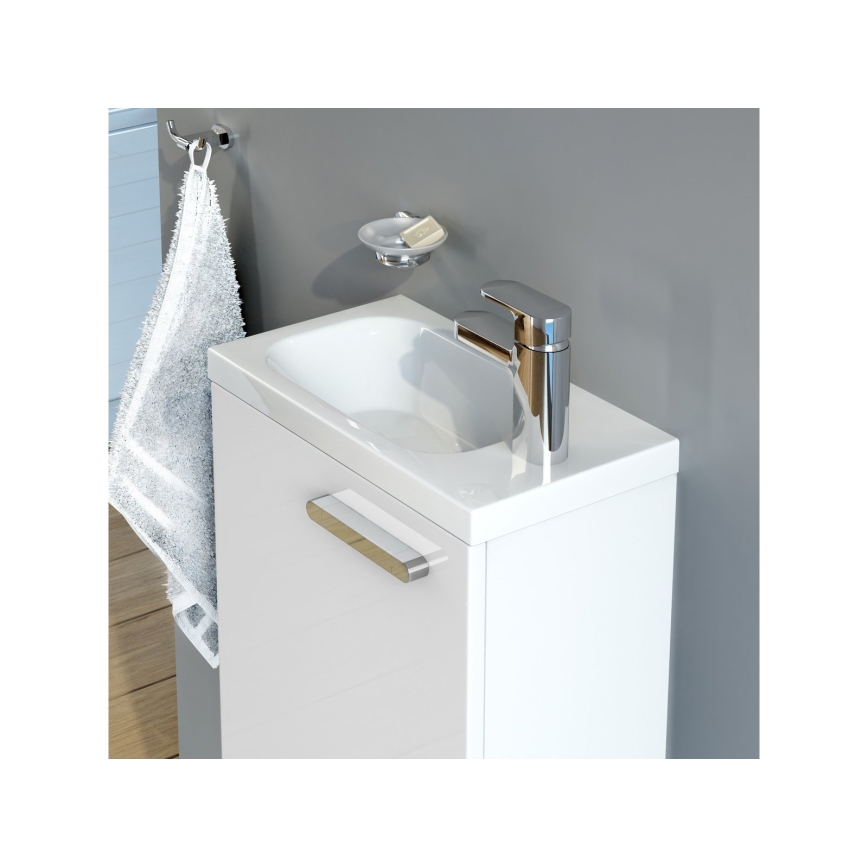 Ravak XJGP1100000 - CHROME wall-hung basin 40x22 cm cast marble/white