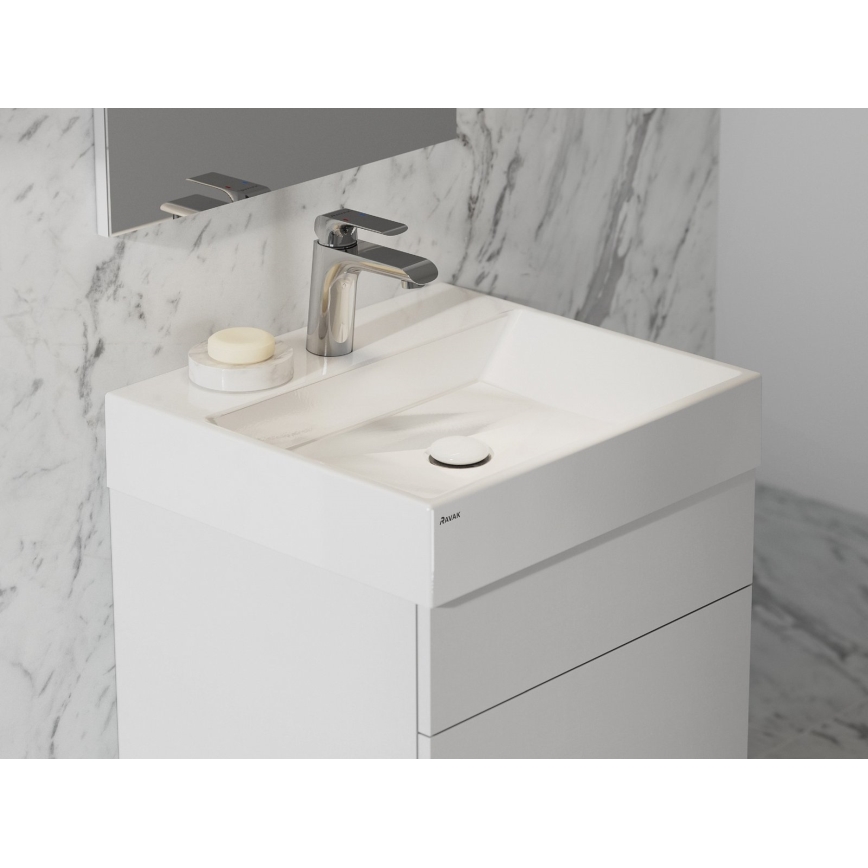 Ravak XJO01250000 - NATURAL wall-hung basin 50x45 cm, cast marble/white