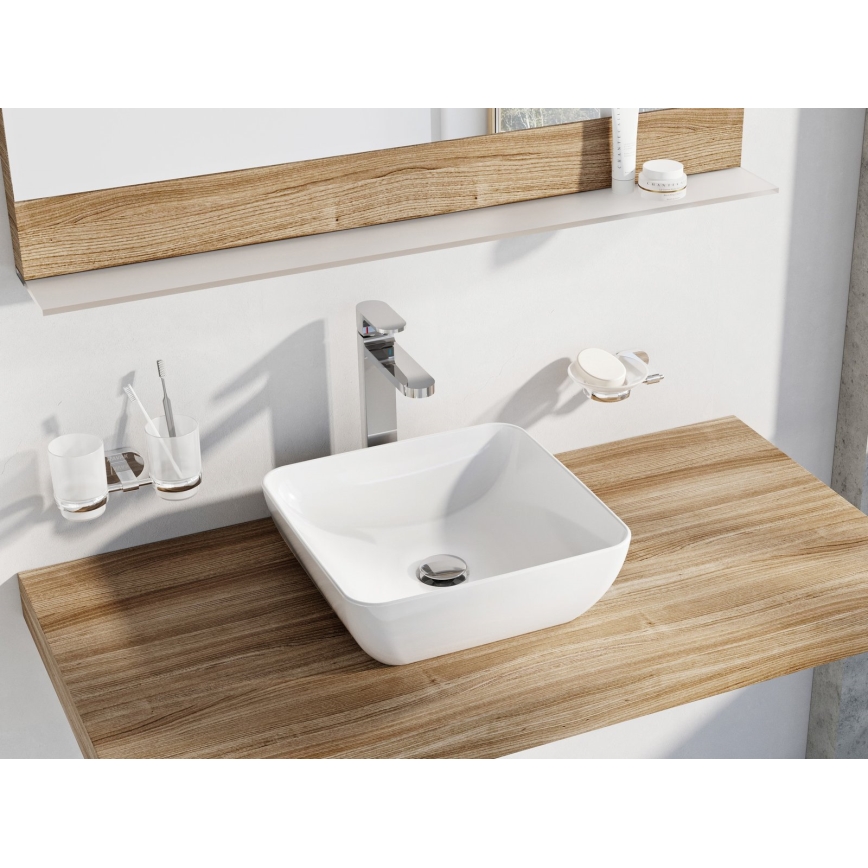 Ravak XJX01138001 - UNI SLIM 38x38 cm Countertop Basin, Ceramic/White