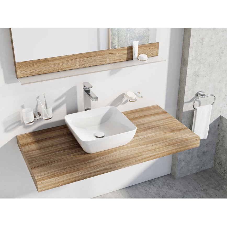 Ravak XJX01138001 - UNI SLIM 38x38 cm Countertop Basin, Ceramic/White