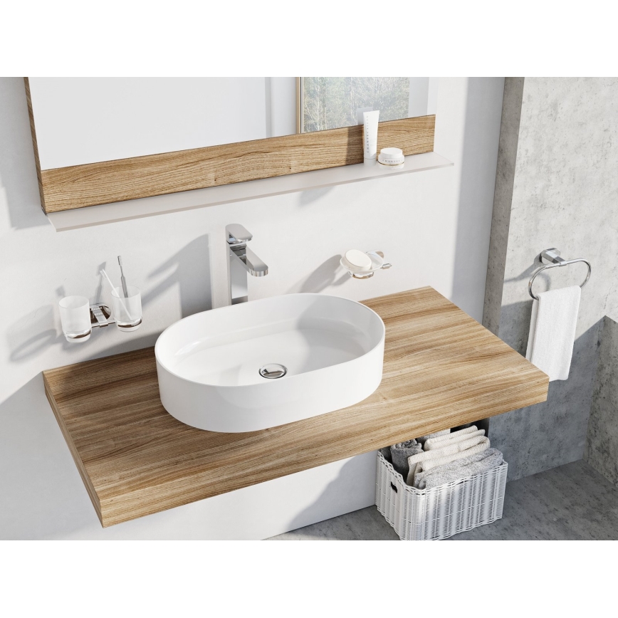 Ravak XJX01155001 - CERAMIC SLIM 55x37 cm countertop washbasin ceramic/white