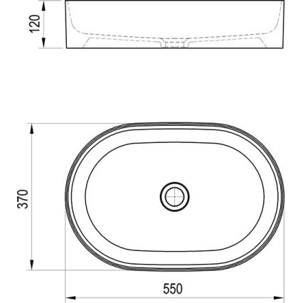 Ravak XJX01155001 - CERAMIC SLIM 55x37 cm countertop washbasin ceramic/white