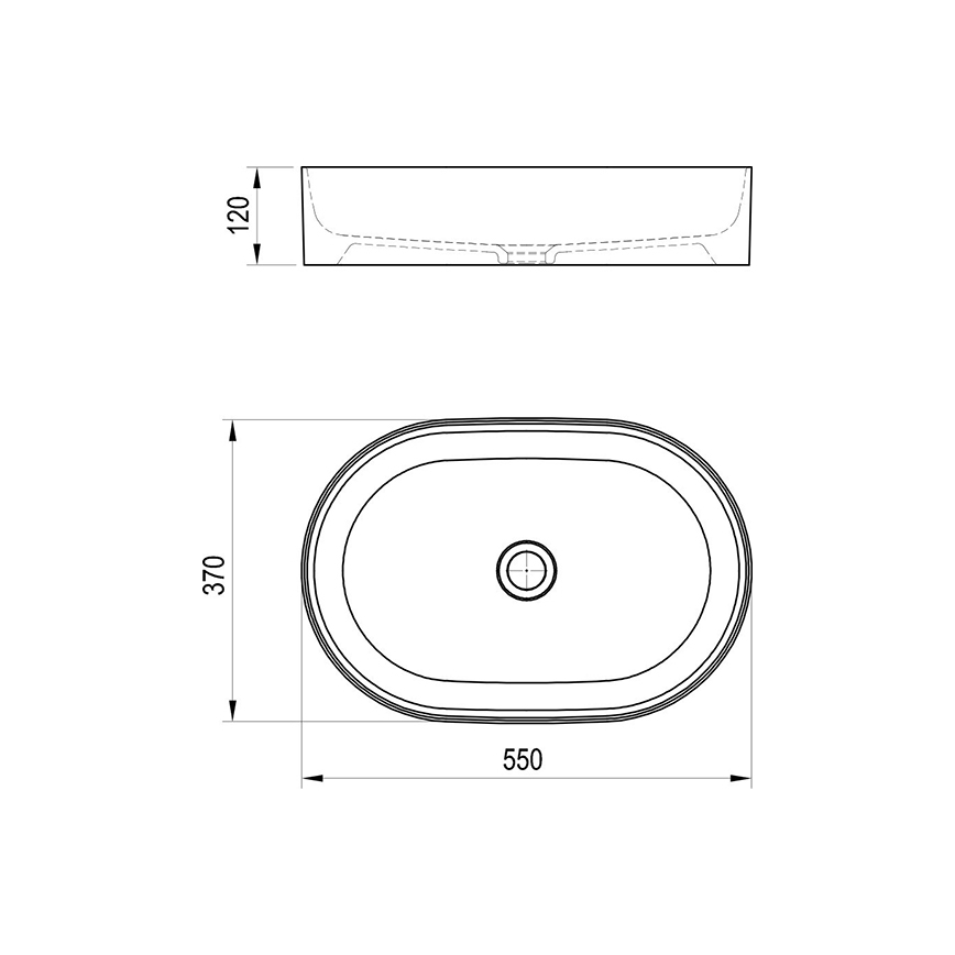 Ravak XJX01155001 - CERAMIC SLIM 55x37 cm countertop washbasin ceramic/white