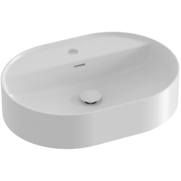 Ravak XJX01155003 - CERAMIC SLIM 55x40 cm Countertop Washbasin, Ceramic/White