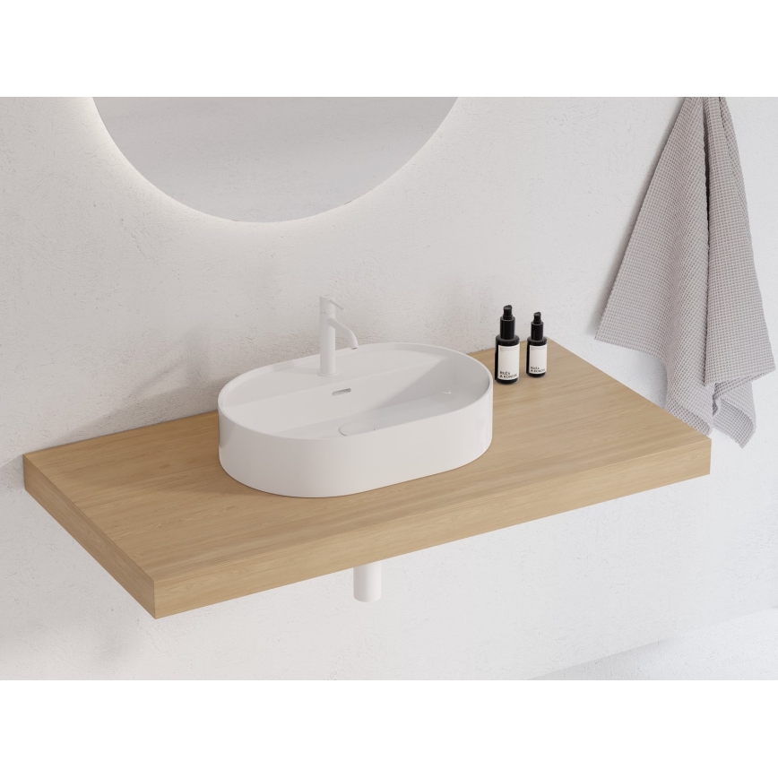 Ravak XJX01155003 - CERAMIC SLIM 55x40 cm Countertop Washbasin, Ceramic/White