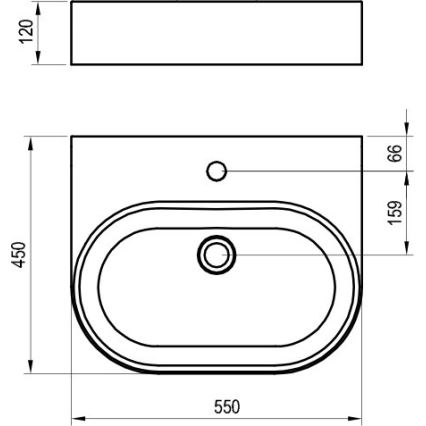 Ravak XJX01155004 - CERAMIC SLIM Countertop Basin 55x45 cm, ceramic/white