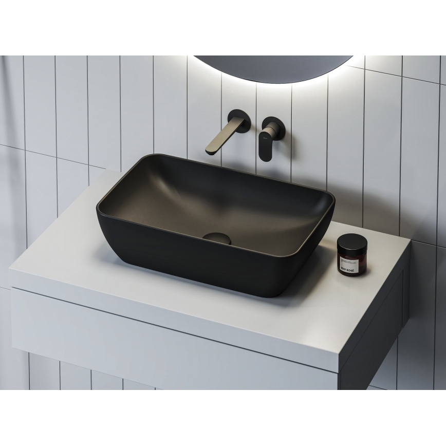 Ravak XJX0D150000 - CERAMIC SLIM 50x31 cm Countertop Basin ceramic/black