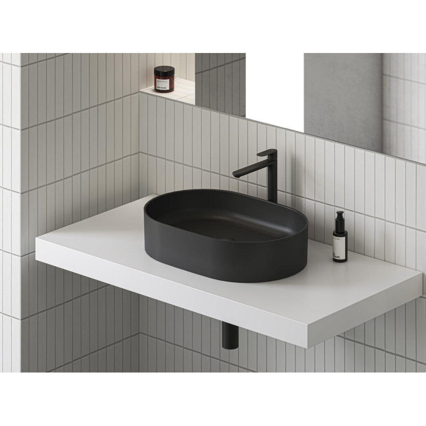 Ravak XJX0D155000 - CERAMIC SLIM Countertop Basin 55x37 cm, ceramic/black
