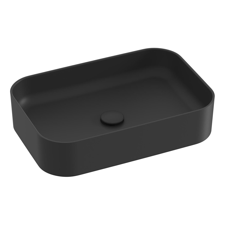 Ravak XJX0D155001 - CERAMIC SLIM Countertop Basin 55x37 cm, Ceramic/Black